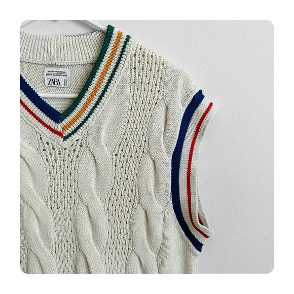 ★ Zara Unisex Limited Edition Asymmetrical Woven Vest 2023 SS - Cream ★
